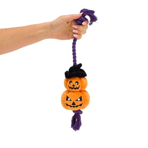 Petface Double Trouble Pumpkin Plush & Rope Dog Toy