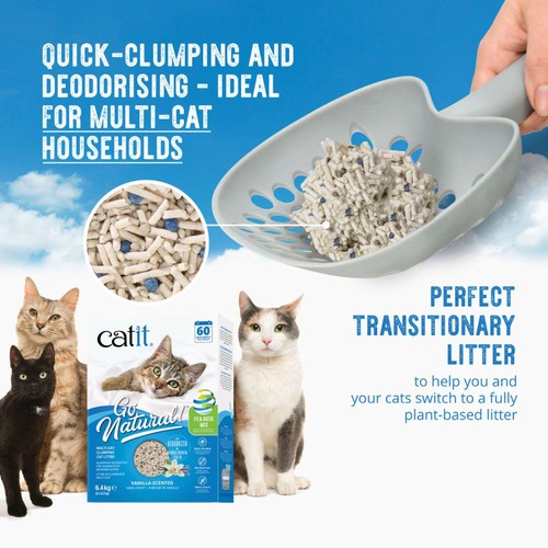 Catit Go Natural Pea Husk Mix Multi-Cat Litter Vanilla