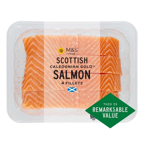 M&S 4 Scottish Salmon Fillets Skin On