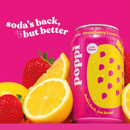 Poppi Strawberry Lemon Soda Cans