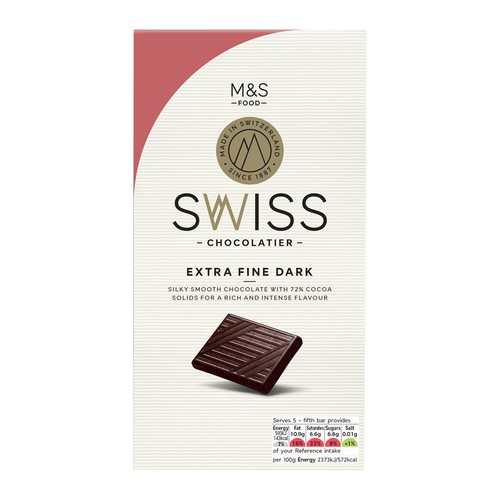 M&S Extra Fine 72% Cocoa Dark Chocolate