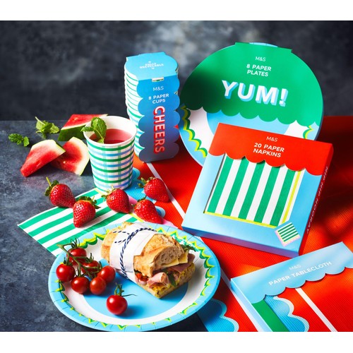 M&S Orange Paper Tablecloth