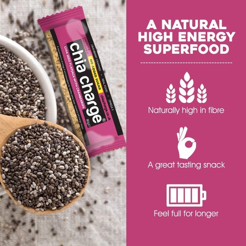 Chia Charge Cranberries Chia Seed Flapjack - no added sugar 