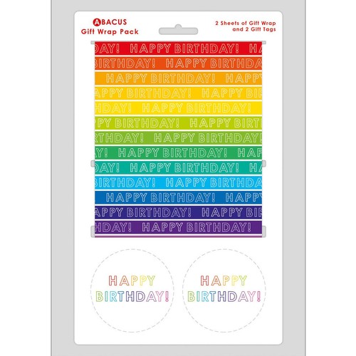 Rainbow Stripe Gift Wrap Sheets & Tags