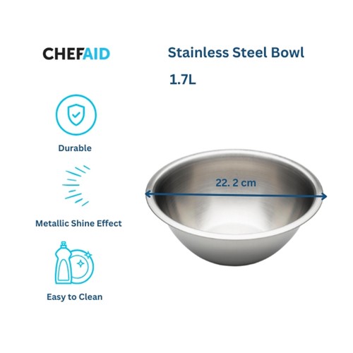 Chef Aid Stainless Steel Bowl 22.2cm