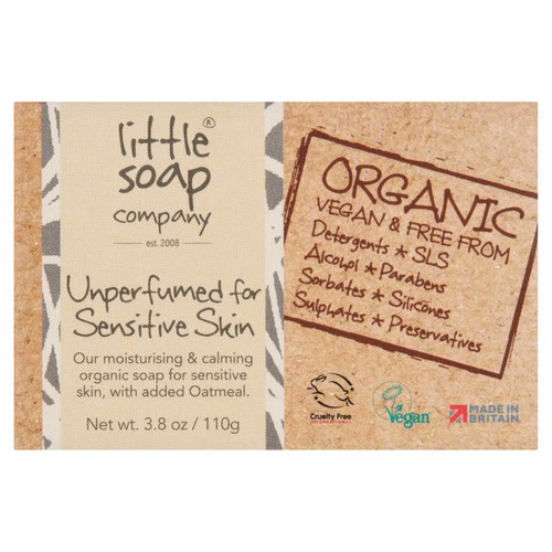 Little Soap Company Organic Bar Soap Unperfumed for Sensitive Skin