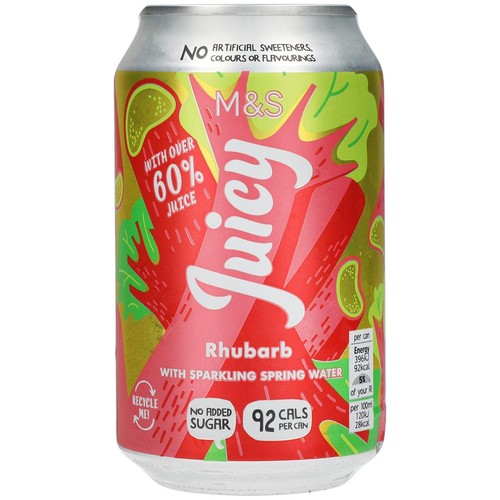 M&S Juicy Rhubarb with Sparkling Spring Water Multipack