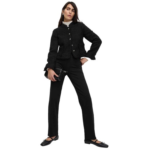 M&S Womens Cotton Rich Joggers, 14, Black
