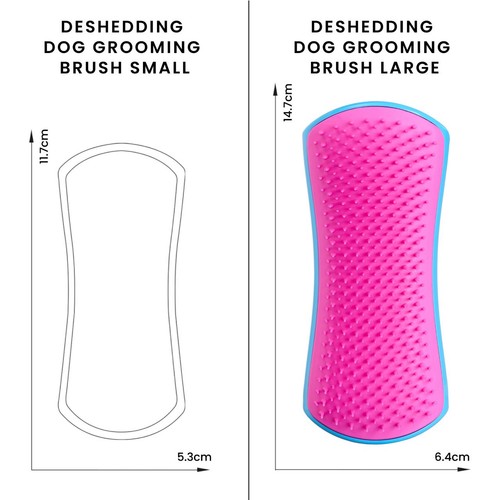 Pet Teezer De-shedding Dog Grooming Brush - Blue / Pink