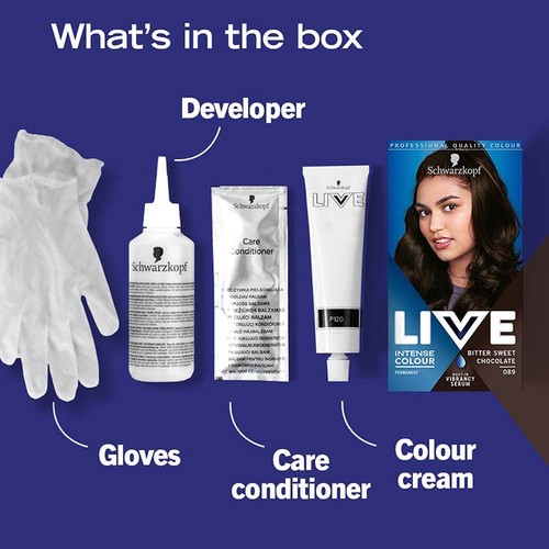 Schwarzkopf Live Bittersweet Chocolate 89 Brown Permanent Hair Dye