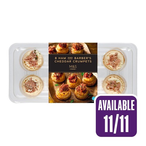 M&S 8 Ham and Barber's Cheddar Crumpets