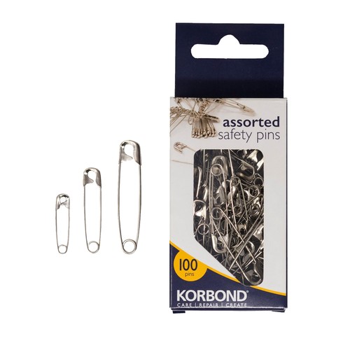 Korbond 100 Pack Assorted Safety Pins