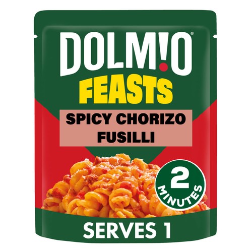 Dolmio Feasts Spicy Chorizo Fusilli Microwave Pasta Meal