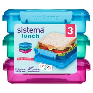 Sistema Sandwich Boxes Food Containers Clip Lock Assorted Colours