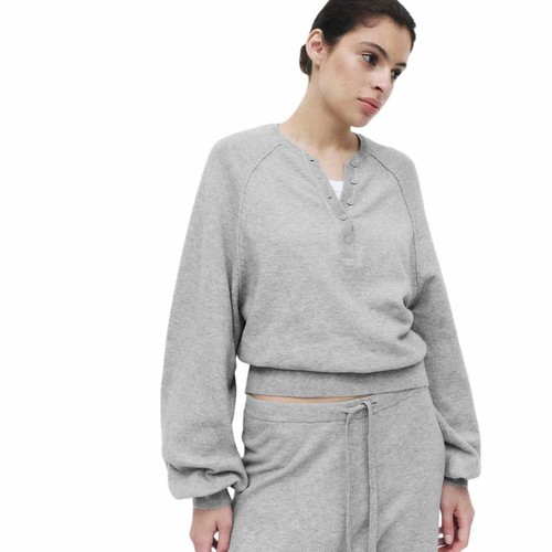 M&S Knitted Oversized Jumper, Grey, M