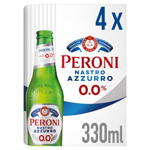 Peroni Nastro Azzurro 0% Alcohol-Free Beer Lager Bottles