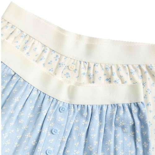 M&S Girls Floral Pointelle Pyjama Sets, 7-8 Years, Blue Mix
