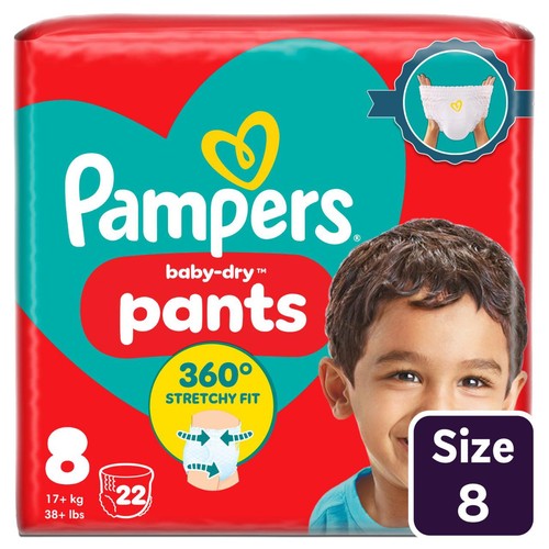 Pampers Baby Dry Nappy Pants Size 8 Essential Pack
