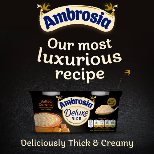 Ambrosia Deluxe Rice Pudding Salted Caramel Dessert Snack Pots