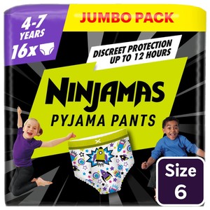 Ninjamas Pyjama Pants Unisex Hearts, 4 - 7 Years, 10 Pyjama Pants, 17kg - 30kg