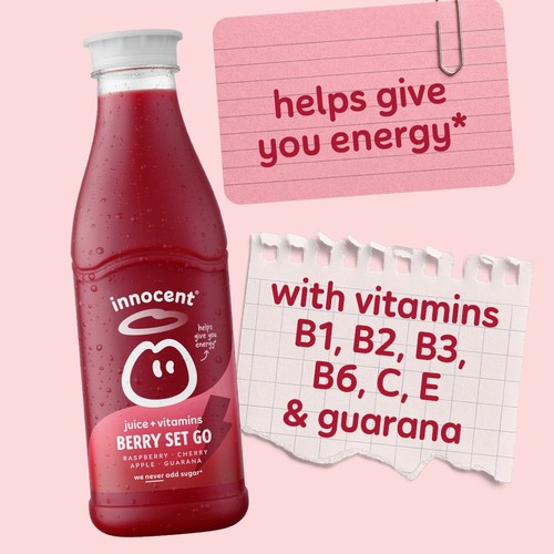 Innocent Plus Berry Set Go Raspberry & Cherry Juice with Vitamins
