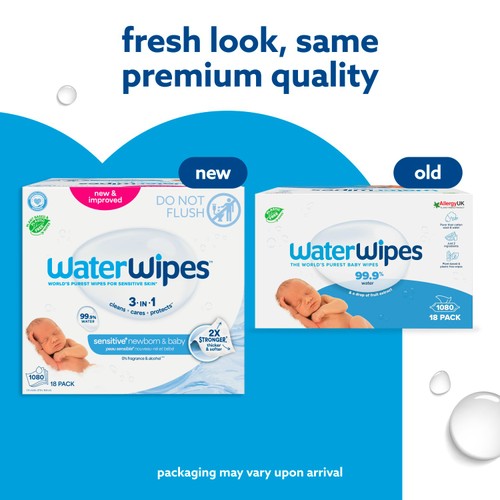 WaterWipes Sensitive Newborn Biodegradable Wipes - 1080 Wipes