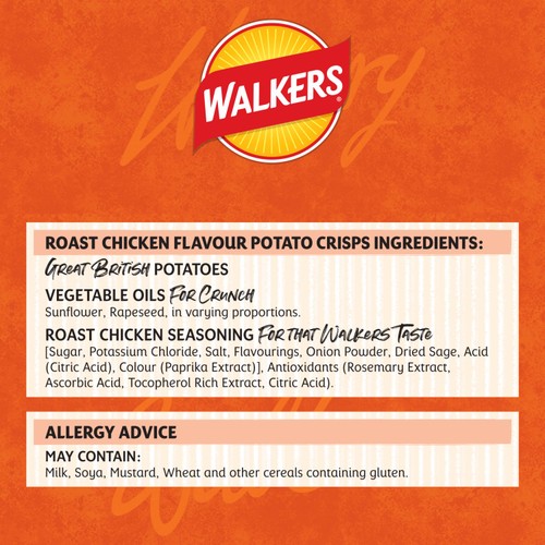 Walkers Roast Chicken Multipack Crisps 6x25g