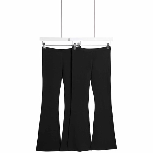 M&S Girls Cotton Flared Leggings,7-8 Years, Black