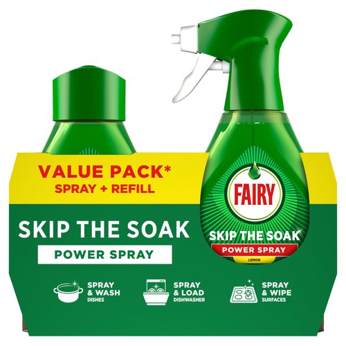Fairy Skip the Soak Dish Power Spray + Refill Lemon