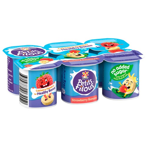 Petits Filous Kids No Added Sugar Strawberry & Banana Yoghurt Pots