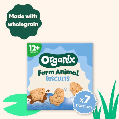 Organix Farm Animal Biscuits Toddler Snack 12+ Months