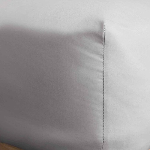 M&S Cotton Rich Fitted Sheet, Small Double, Silver Grey