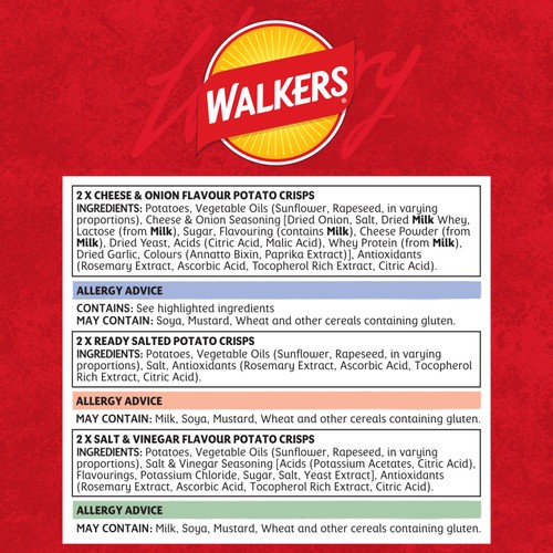 Walkers Classic Variety Multipack Crisps 6x25g