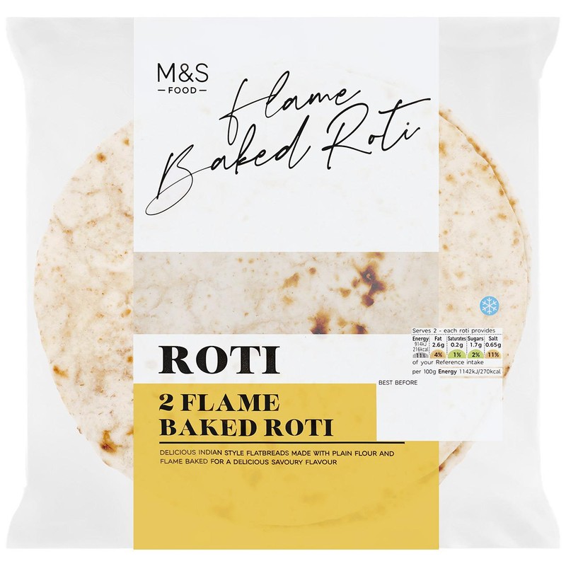 Flaky Roti 2 Pack M&S 2 Flame Baked Roti - Ocado