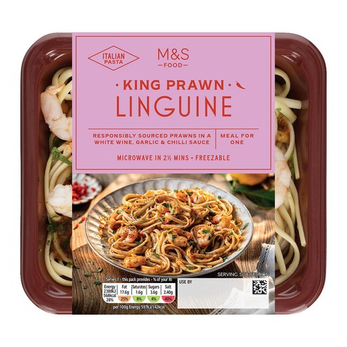 M&S King Prawn Linguine Serves 1