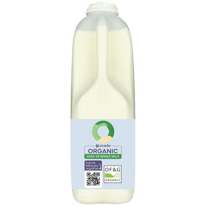 Ocado Organic British Semi Skimmed Milk 2 Pints