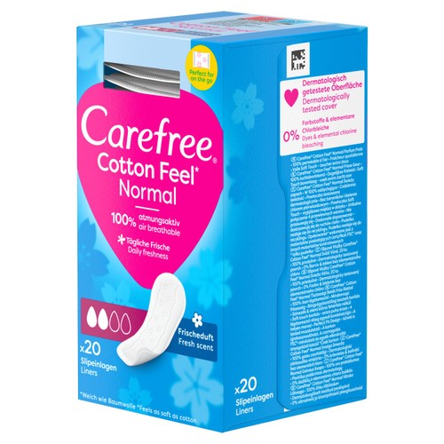 Carefree Cotton Fresh Scented Breathable Pantyliners Single Wrapped