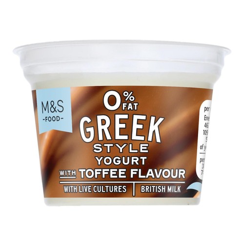 M&S 0% Fat Greek Style Yogurt with Toffee Flavour