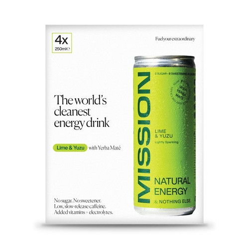Mission Natural Energy, Yerba Mate, Lime & Yuzu