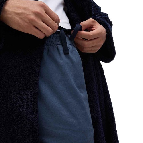 M&S Mens Fleece Supersoft Dressing Gown, S, Navy