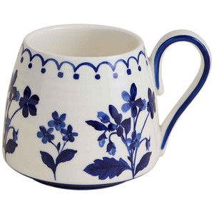 Floral Tapered Mug, Navy