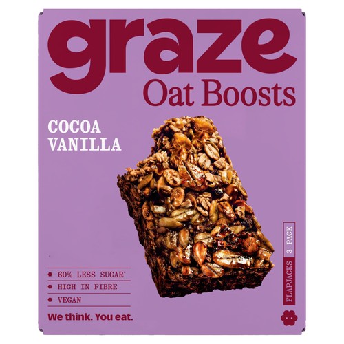 Graze Cocoa Vanilla Oat Boosts Flapjack Snack