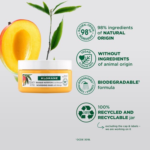 Klorane Nourishing Mask  - Dry hair- with Mango