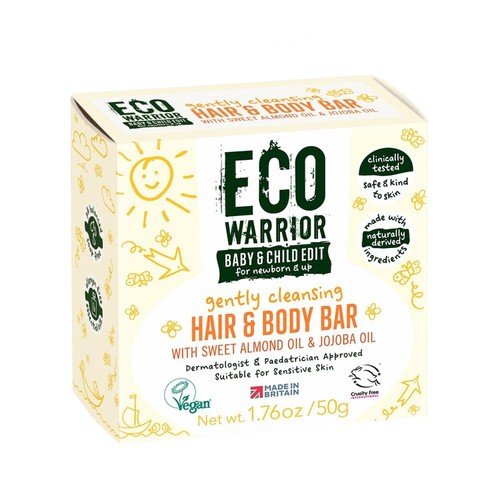 Eco Warrior Baby & Child Gently Cleansing Hair & Body Soap Bar 