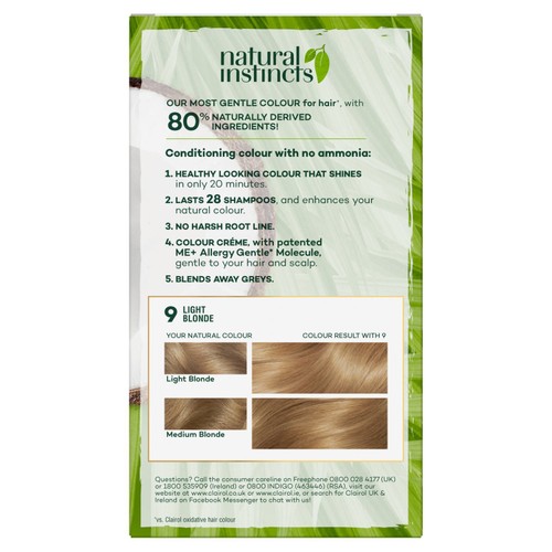 Clairol Natural Instincts Hair Dye 9 Light Blonde