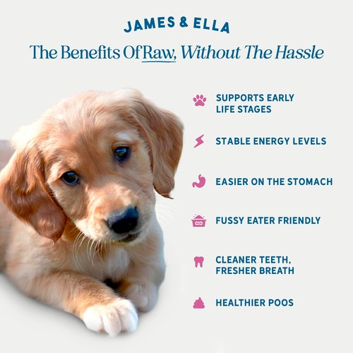 James & Ella Raw+Kibble Puppy Free Range Turkey Dogfood