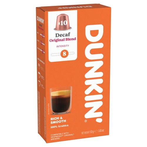 Dunkin Decaffeinated Nespresso Compatible Coffee Pods