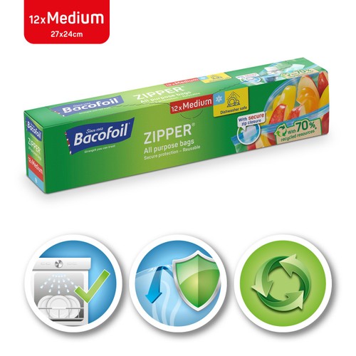 Bacofoil Medium Zipper All Purpose Bags