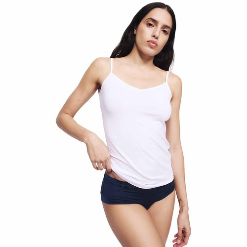 M&S Womens Cotton Rich Strappy Vests, 16, White