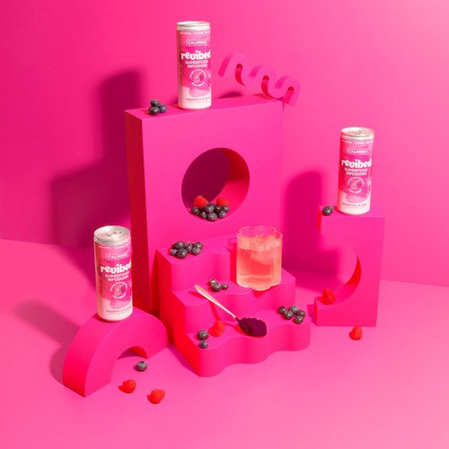 Revibed Calming Raspberry and Acai Berry Infused Lightly Sparkling Water